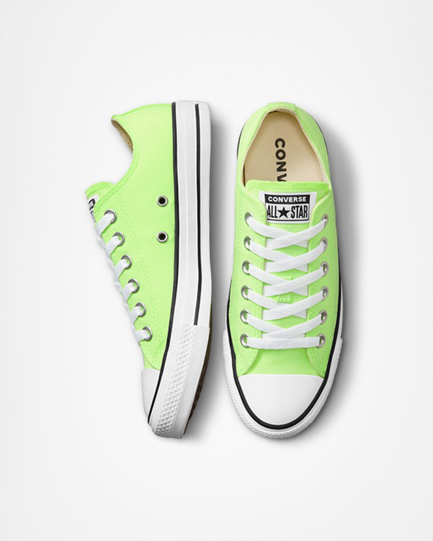 Men's Converse Chuck Taylor All Star Neon Low Top Shoes Green / White / Black | AU 46C51Y